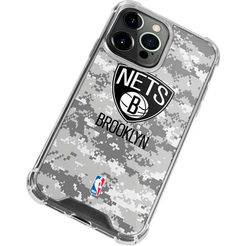 NBA Brooklyn Nets Digi Camo iPhone 15 Pro Clear Case